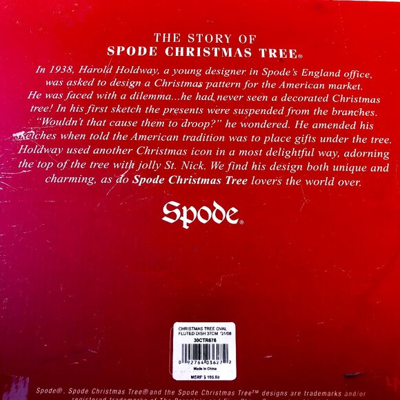 Spode Christmas Tree Oval Fluted Platter Dish Large New - Picture 6 of 13